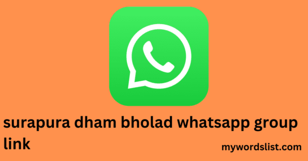 image contain surapura dham bholad whatsapp group link as title and whatsapp logo